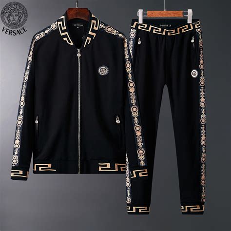 versace black velvet tracksuit|versace tracksuit men's for cheap.